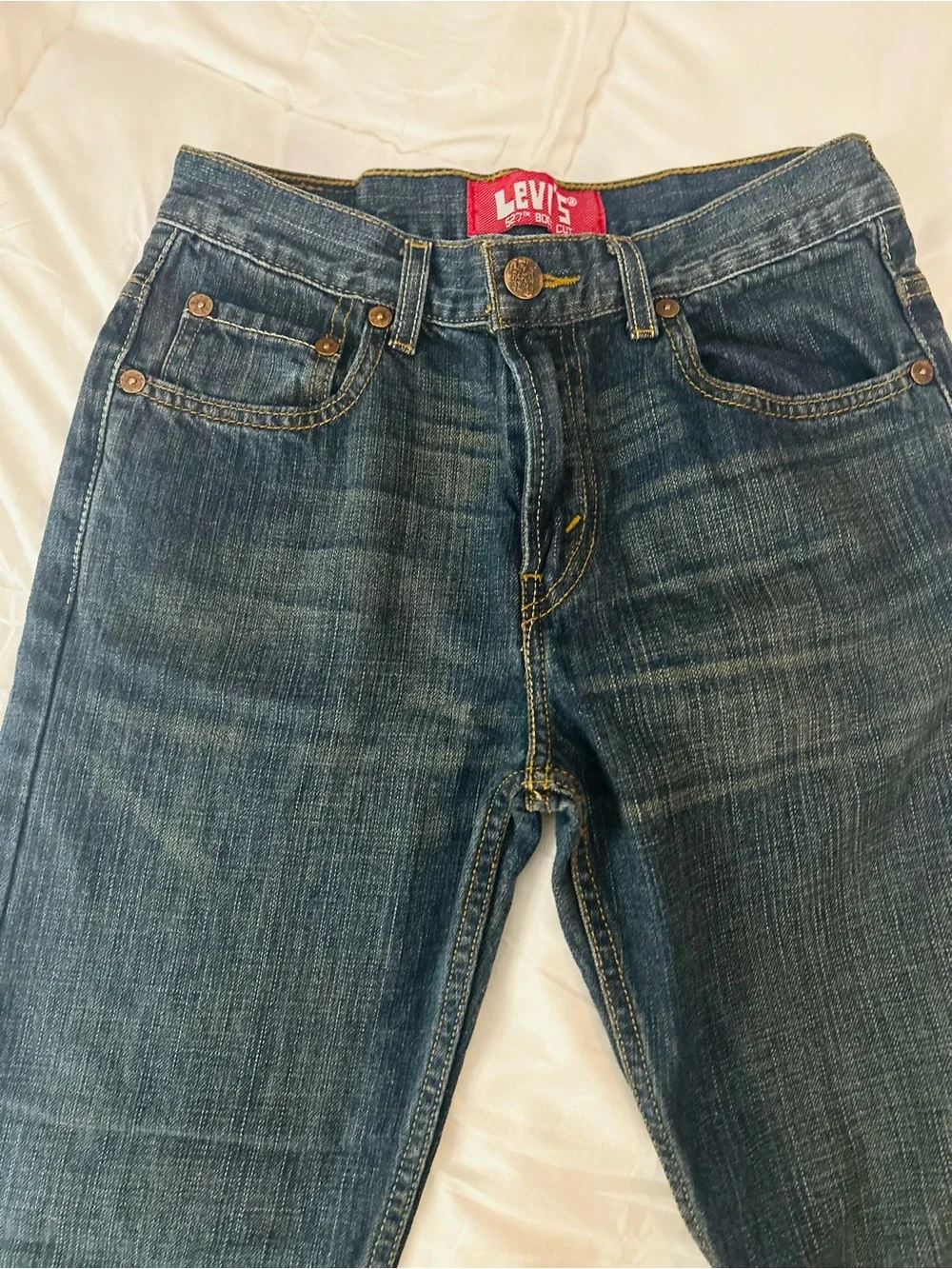 Vintage Levi's Men's Dark Indigo Straight Jeans